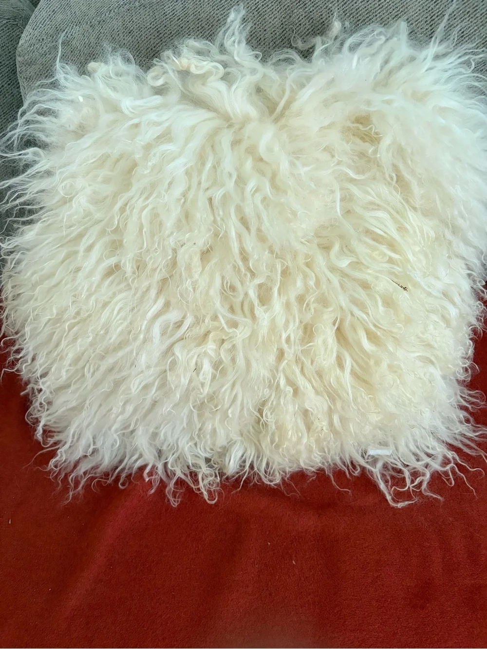 Mongolian Lamb Square Decorative Pillow